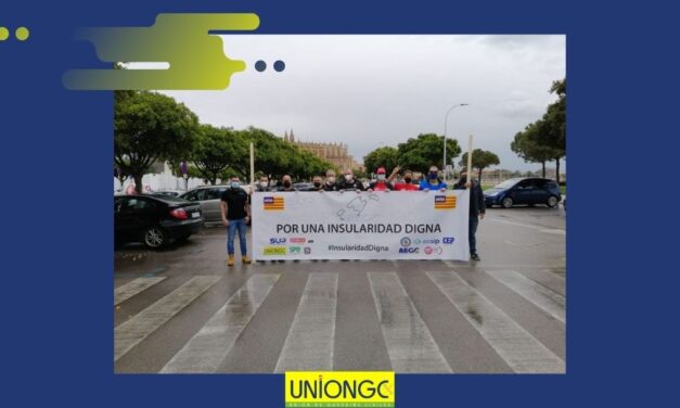 UnionGC, junto con la Unidad Intersindical, ha asistido a la caravana convocada por UGT Y CCOO