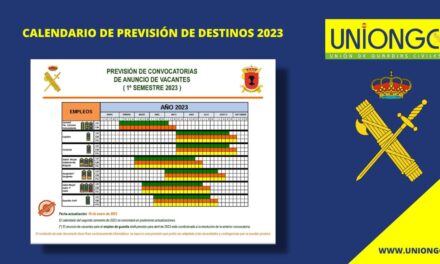 Calendario de destinos por escalas 2023 – Guardia Civil