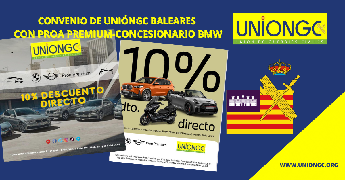 CONVENIO DE UNIÓNGC BALEARES  CON PROA PREMIUM-CONCESIONARIO BMW