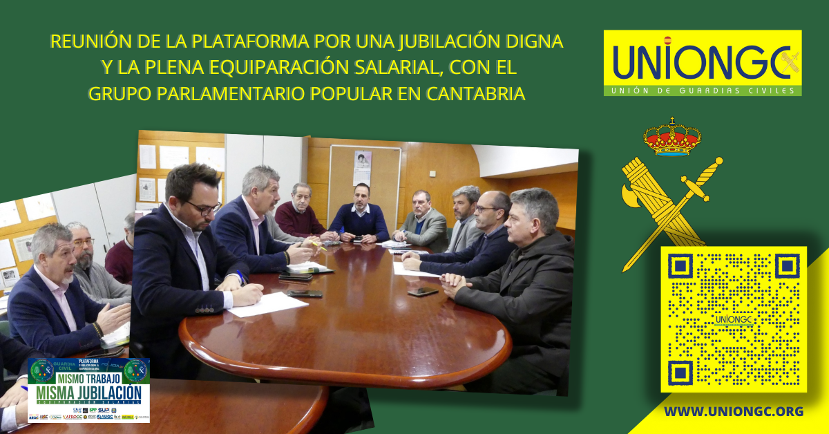 REUNIÓN DE LA PLATAFORMA «MISMO TRABAJO MISMA JUBILACIÓN» CON EL G.P. POPULAR EN CANTABRIA