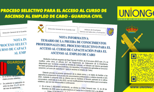 PROCESO SELECTIVO PARA EL ACCESO AL CURSO DE  ASCENSO AL EMPLEO DE CABO – GUARDIA CIVIL