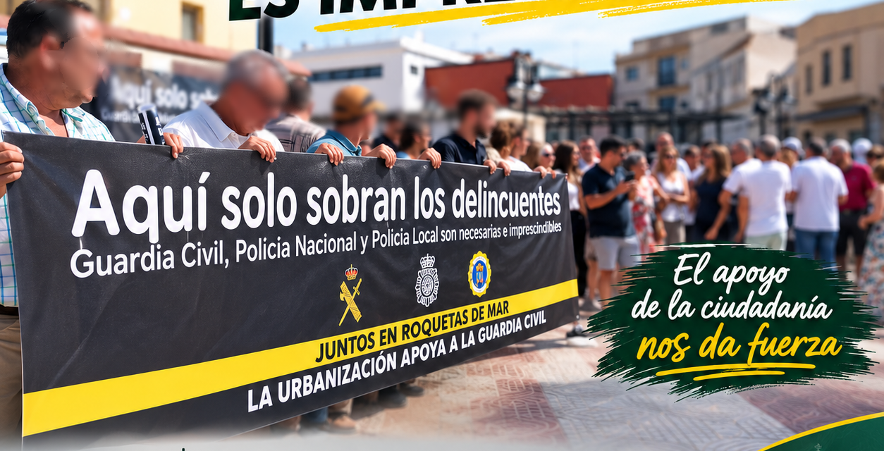 UniónGC respalda la concentración ciudadana en defensa de la Guardia Civil en Roquetas de Mar