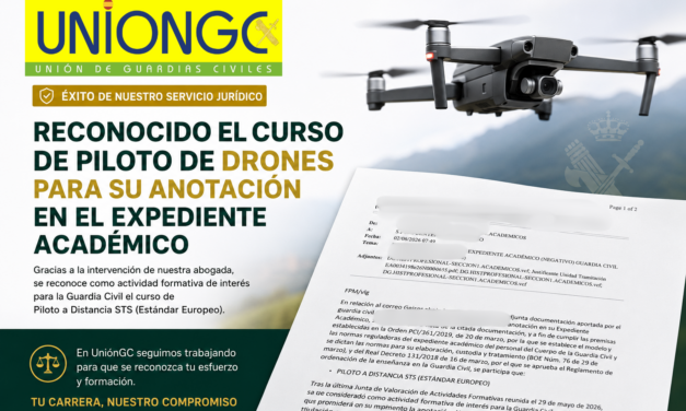 El Servicio Jurídico de UniónGC logra el reconocimiento de un curso de piloto de drones para su anotación en el expediente académico de un afiliado
