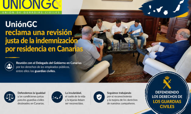 UniónGC participa en la reunión con el Delegado del Gobierno en Canarias para reclamar una revisión justa de la indemnización por residencia