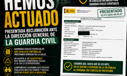 UniónGC exige a la Dirección General explicaciones por la falta de chalecos antibalas para guardias civiles eventuales