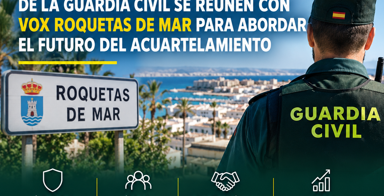 Las asociaciones profesionales de la Guardia Civil se reúnen con VOX Roquetas de Mar para abordar el futuro del acuartelamiento