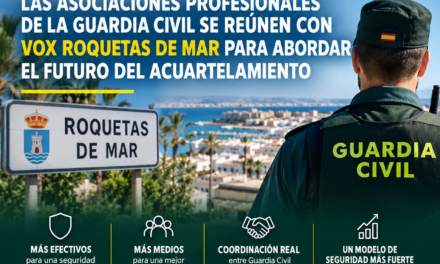 Las asociaciones profesionales de la Guardia Civil se reúnen con VOX Roquetas de Mar para abordar el futuro del acuartelamiento